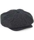 Beechfield Melton Wool Baker Boy Cap — Charcoal Marl