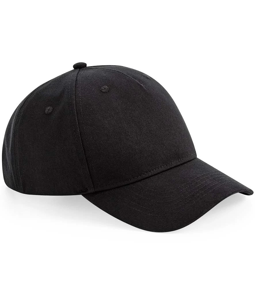 Beechfield Organic Cotton 5 Panel Cap — Black