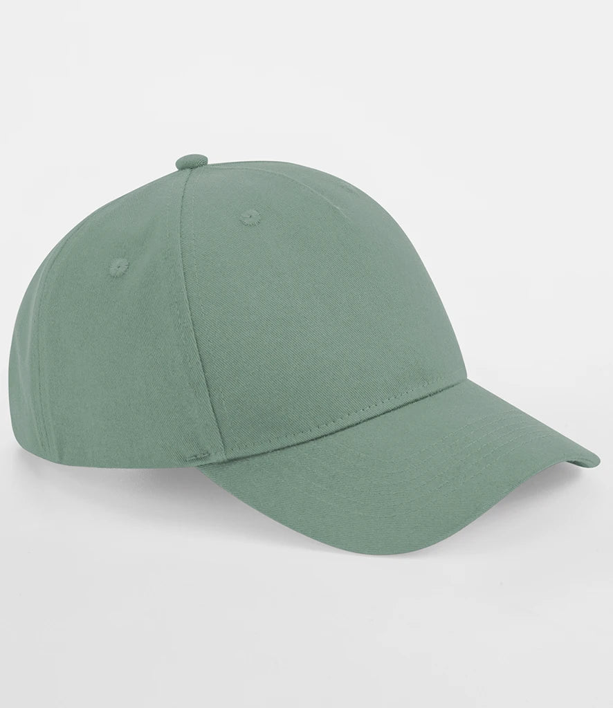 Beechfield Organic Cotton 5 Panel Cap — Dusty Green