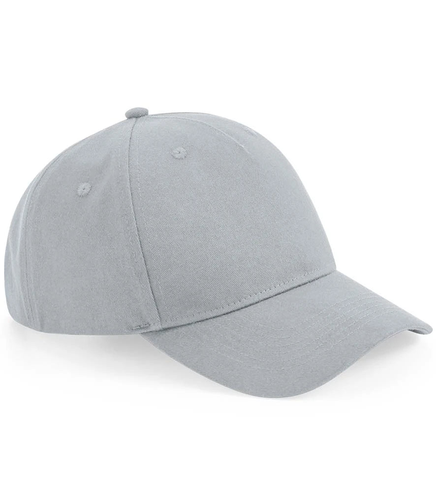 Beechfield Organic Cotton 5 Panel Cap — Light Grey