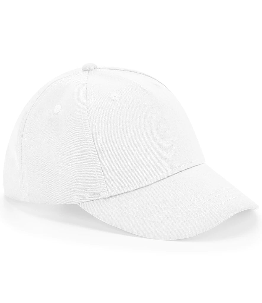 Beechfield Kids Organic Cotton 5 Panel Cap — White