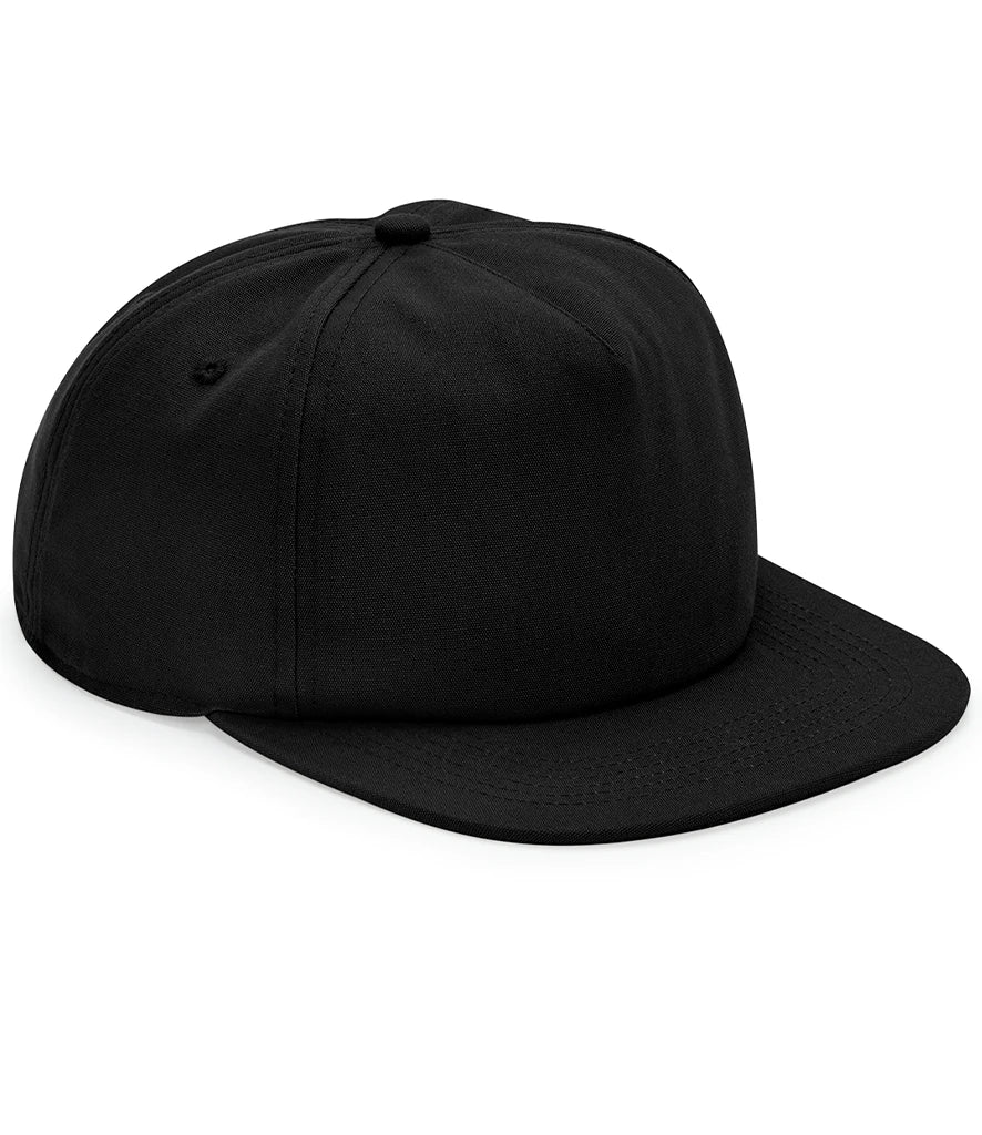 Beechfield Organic Cotton Unstructured 5 Panel Cap — Black