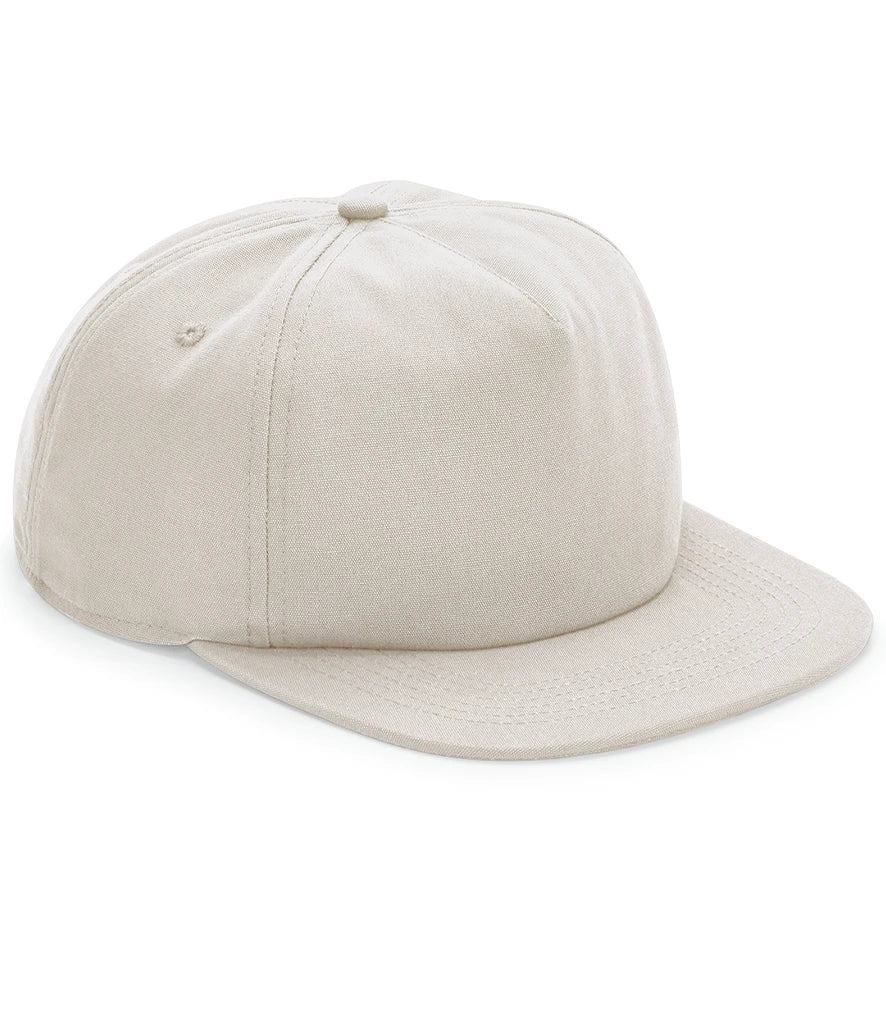 Beechfield Organic Cotton Unstructured 5 Panel Cap — Sand