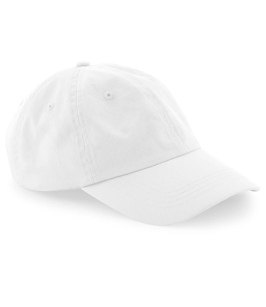 Beechfield Organic Cotton 6 Panel Dad Cap — White