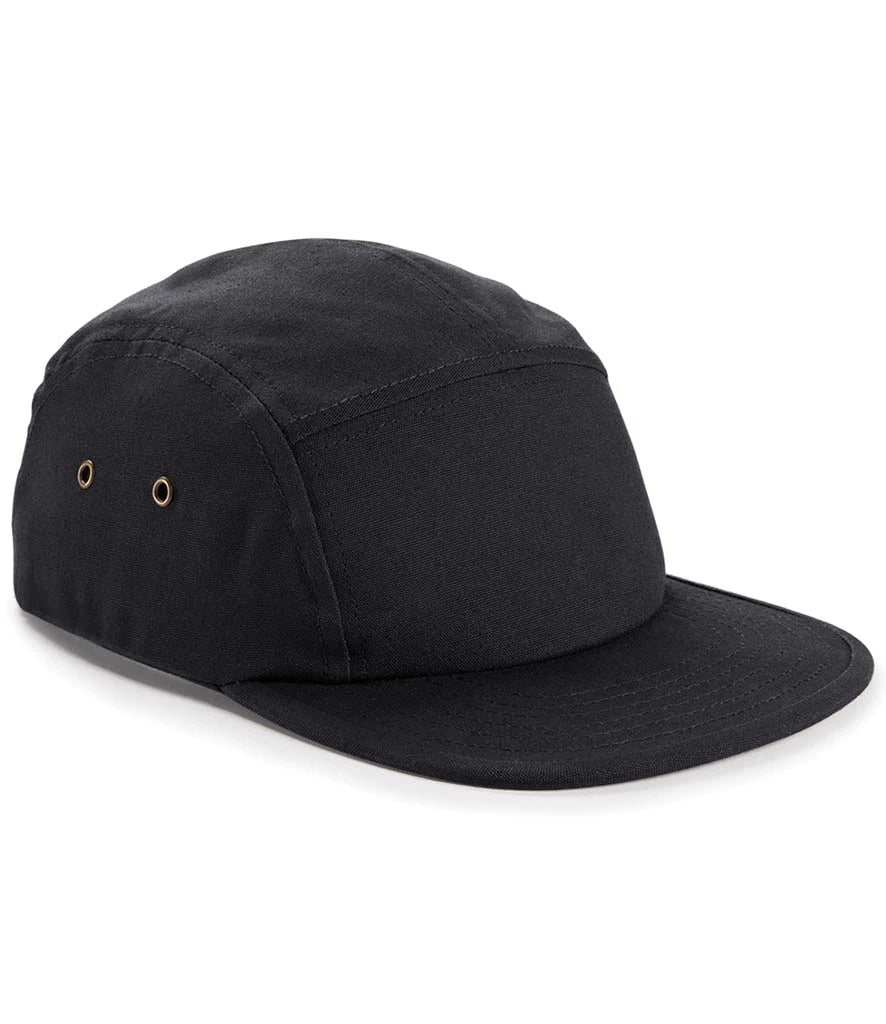Beechfield Canvas 5 Panel Cap — Black