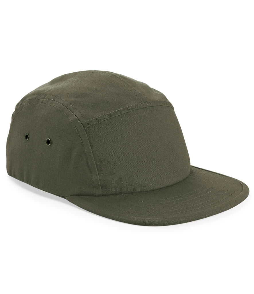 Beechfield Canvas 5 Panel Cap — Olive Green