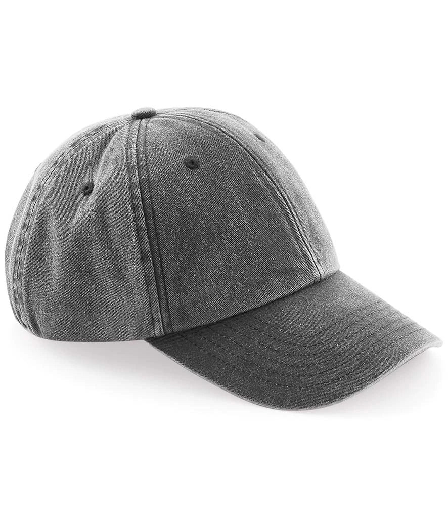 Beechfield Low Profile Vintage Cap — Vintage Black