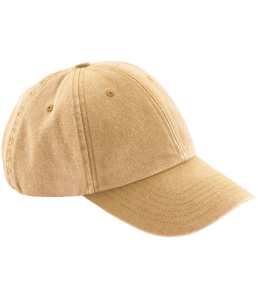 Beechfield Low Profile Vintage Cap — Vintage Mustard