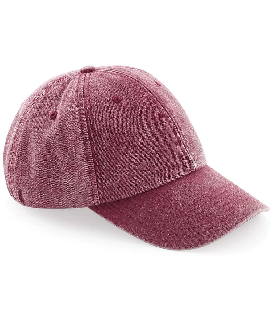 Beechfield Low Profile Vintage Cap — Vintage Red