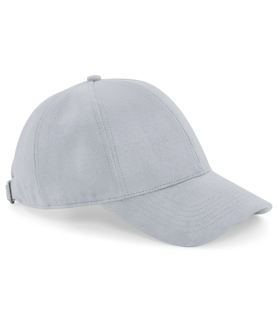 Beechfield Faux Suede 6 Panel Cap — Light Grey