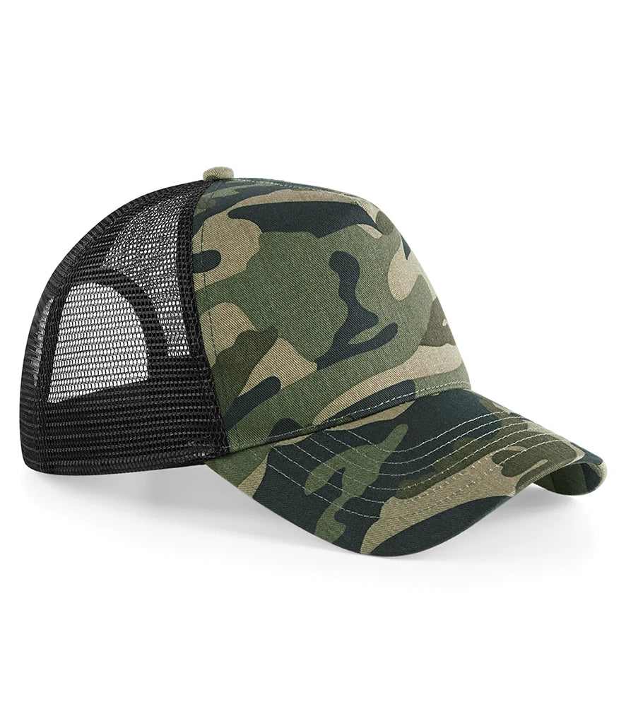 Beechfield Camo Snapback Trucker Cap — Jungle Camo
