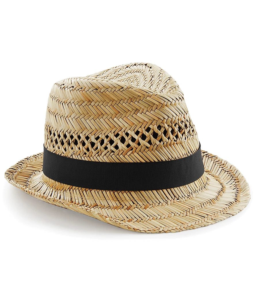 Beechfield Straw Summer Trilby — Natural