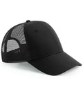 Beechfield Recycled 6 Panel Snapback Trucker Cap — Black