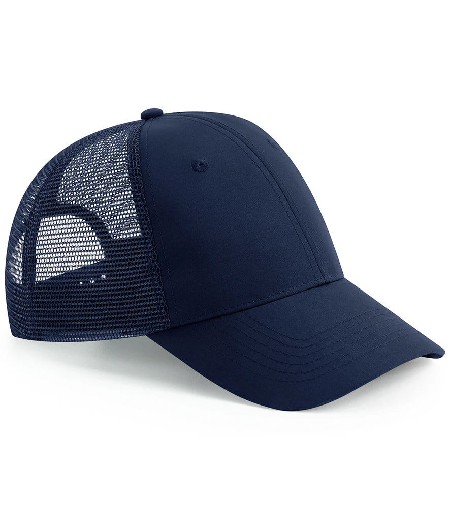 Beechfield Recycled 6 Panel Snapback Trucker Cap — French Navy