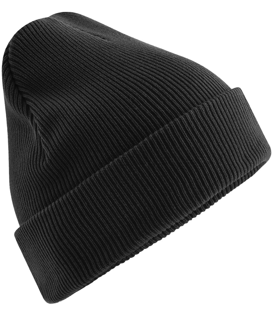 Beechfield Organic Cotton Original Heavyweight Cuffed Beanie — Black