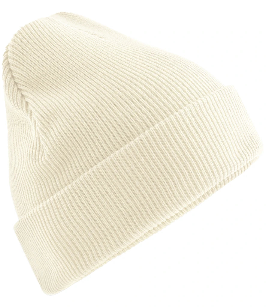 Beechfield Organic Cotton Original Heavyweight Cuffed Beanie — Off White