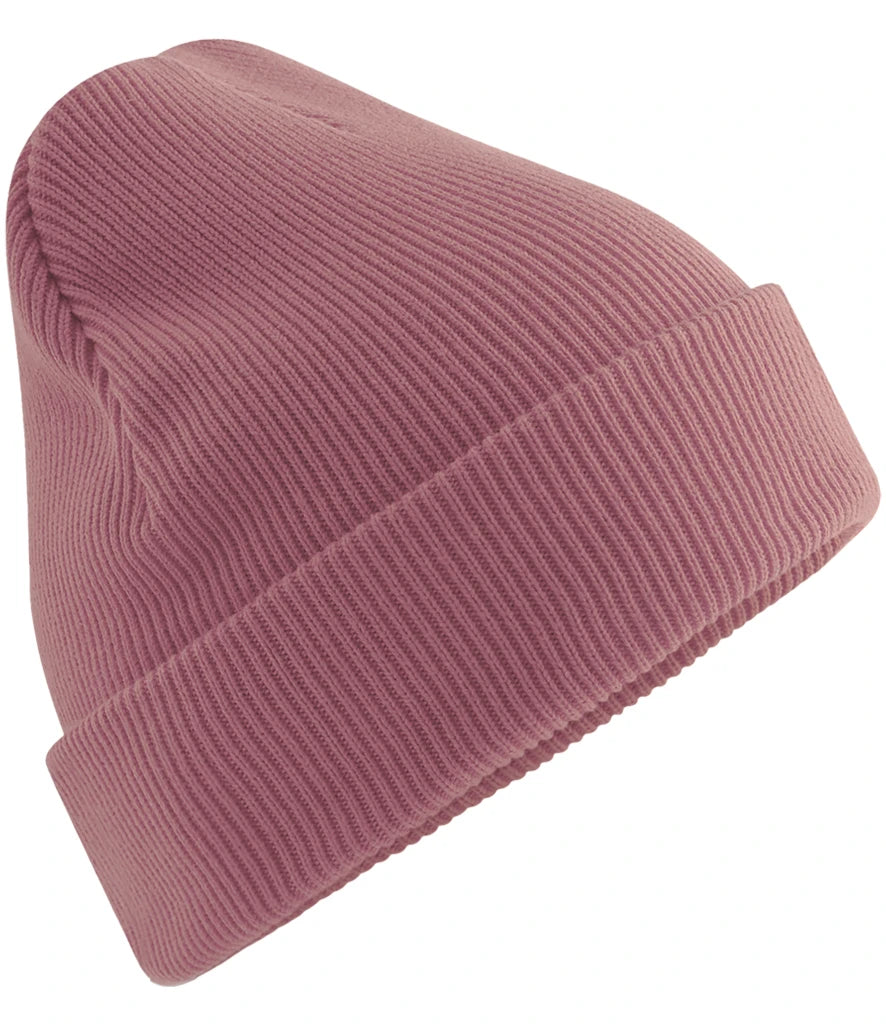 Beechfield Organic Cotton Original Heavyweight Cuffed Beanie — Rose