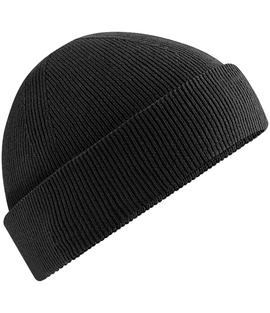 Beechfield Organic Cotton Fisherman Beanie — Black
