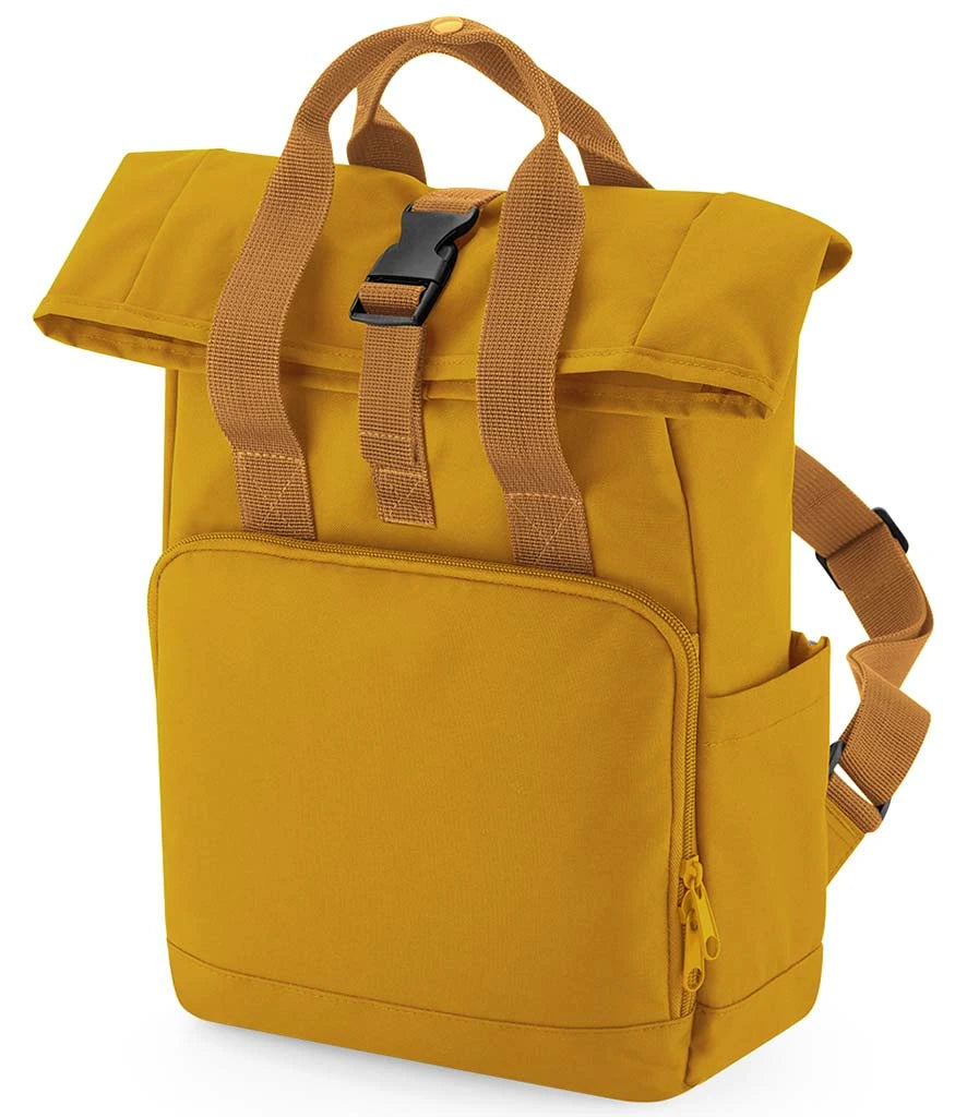 BagBase Recycled Mini Twin Handle Roll-Top Backpack — Mustard