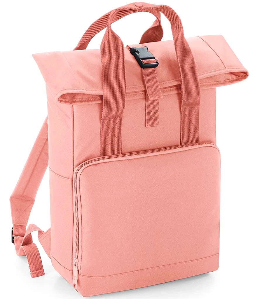 BagBase Recycled Twin Handle Roll-Top Backpack — Blush Pink