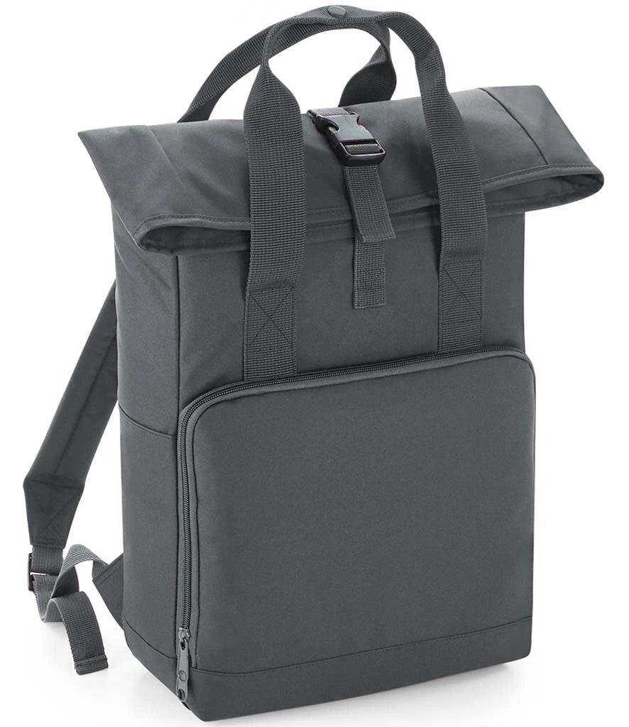 BagBase Recycled Twin Handle Roll-Top Backpack — Graphite Grey