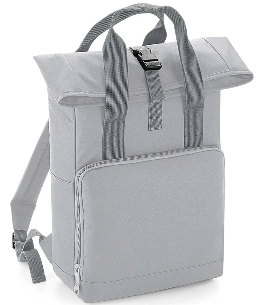BagBase Recycled Twin Handle Roll-Top Backpack — Light Grey