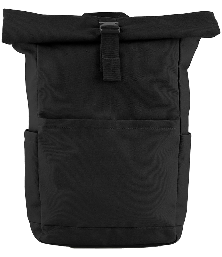 BagBase Premium Recycled Roll-Top Backpack — Black