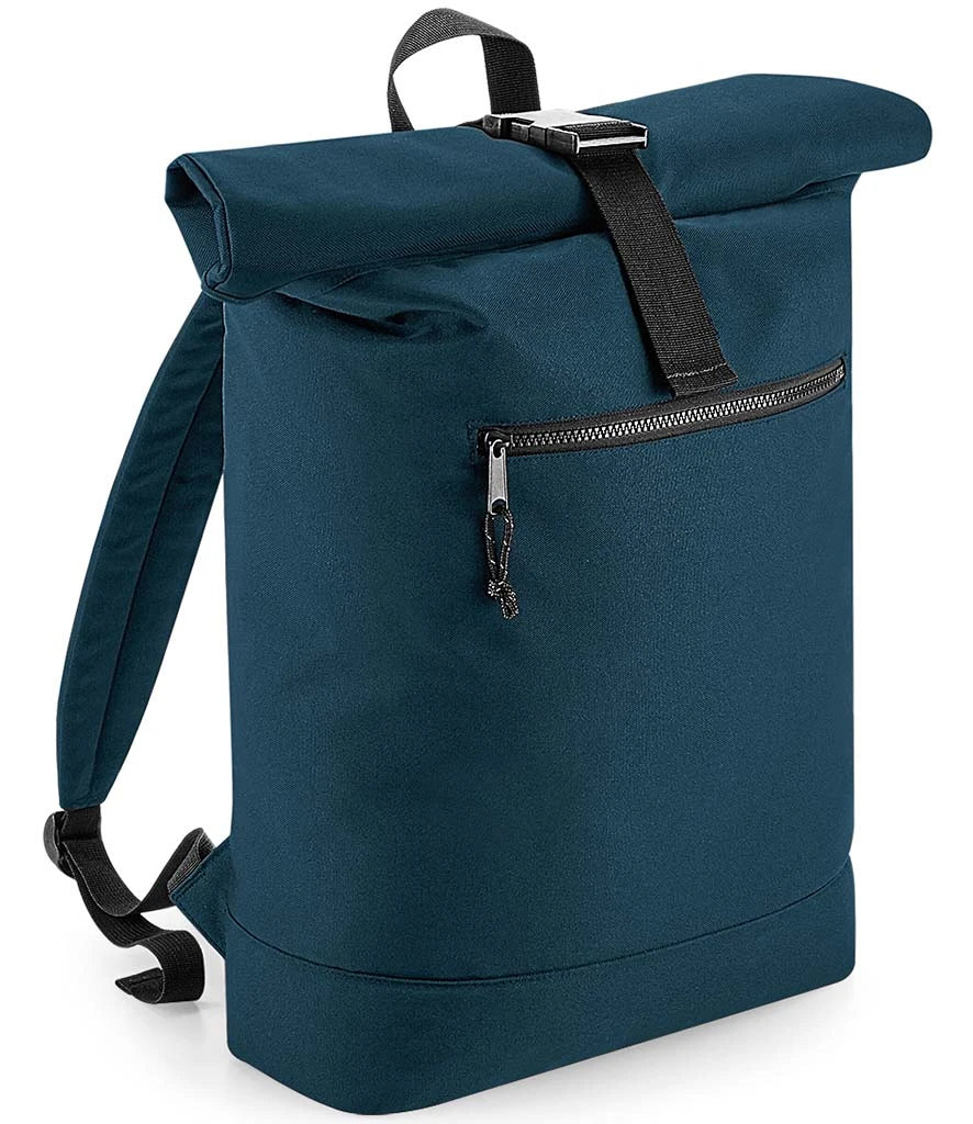BagBase Recycled Roll-Top Backpack — Petrol