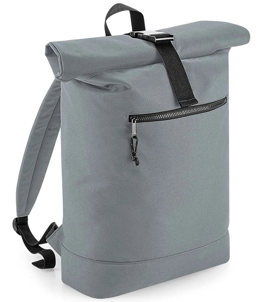 BagBase Recycled Roll-Top Backpack — Pure Grey