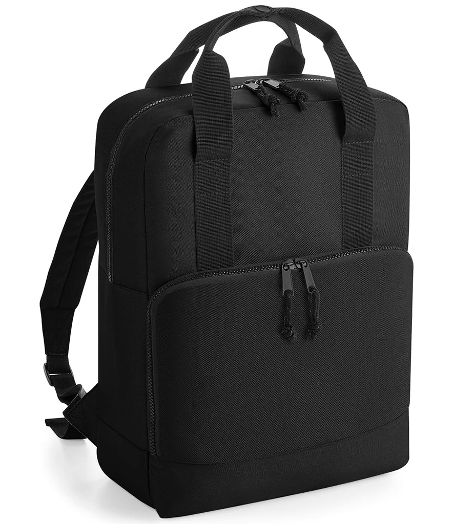 BagBase Recycled Twin Handle Cooler Backpack — Black