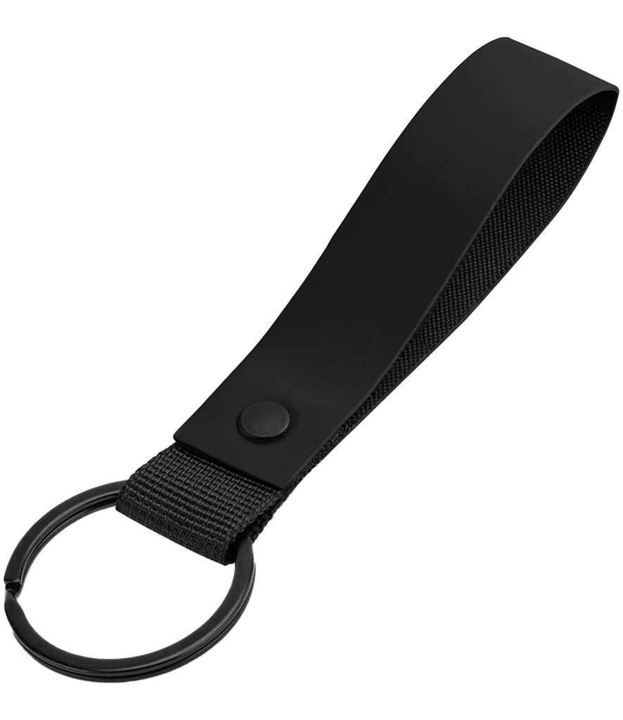 BagBase Matte PU Key Ring — Black