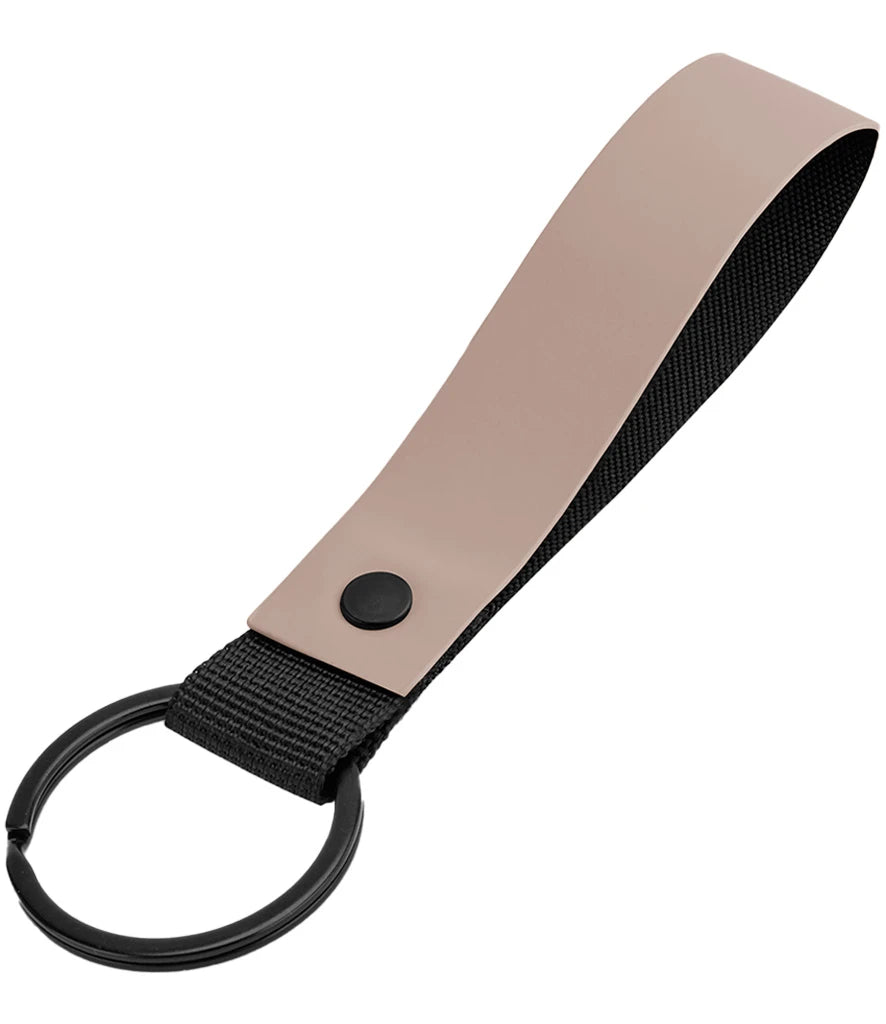 BagBase Matte PU Key Ring — Nude Pink