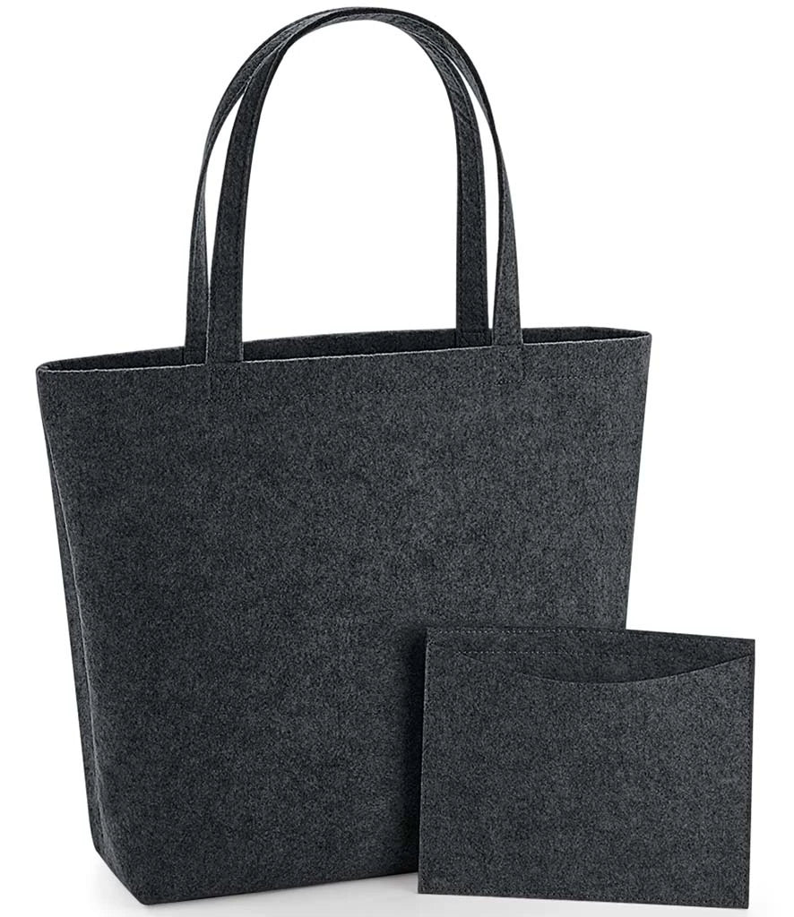 BagBase Felt Shopper — Charcoal Melange