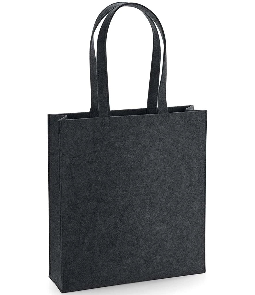 BagBase Felt Tote Bag — Charcoal Melange
