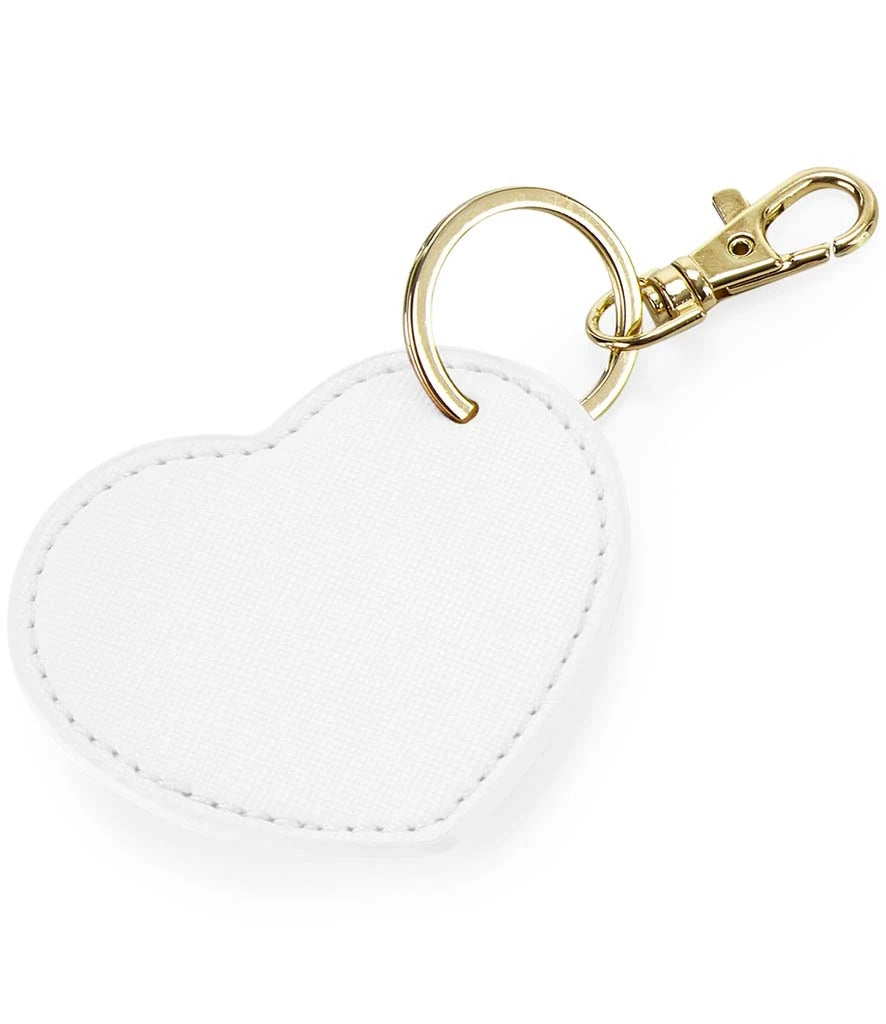 BagBase Boutique Heart Key Clip — Soft White