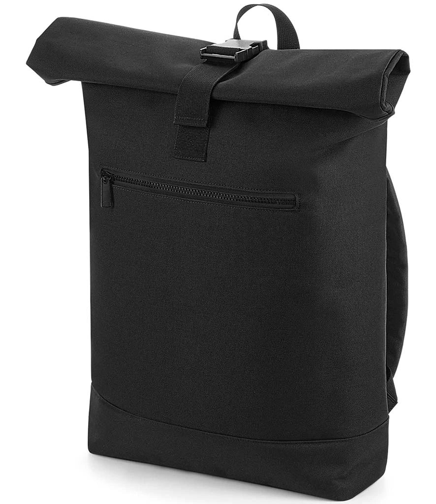 BagBase Roll-Top Backpack — Black
