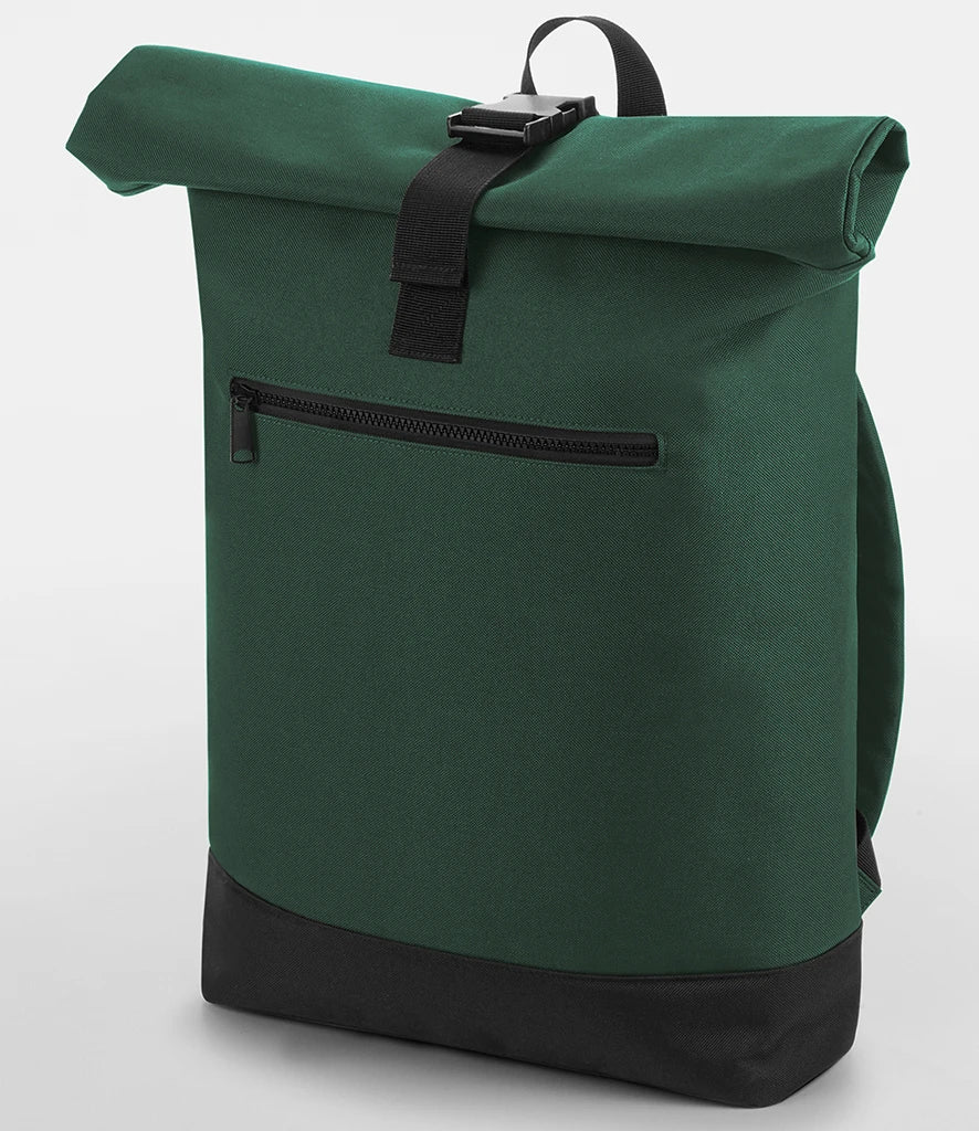 BagBase Roll-Top Backpack — Bottle Green