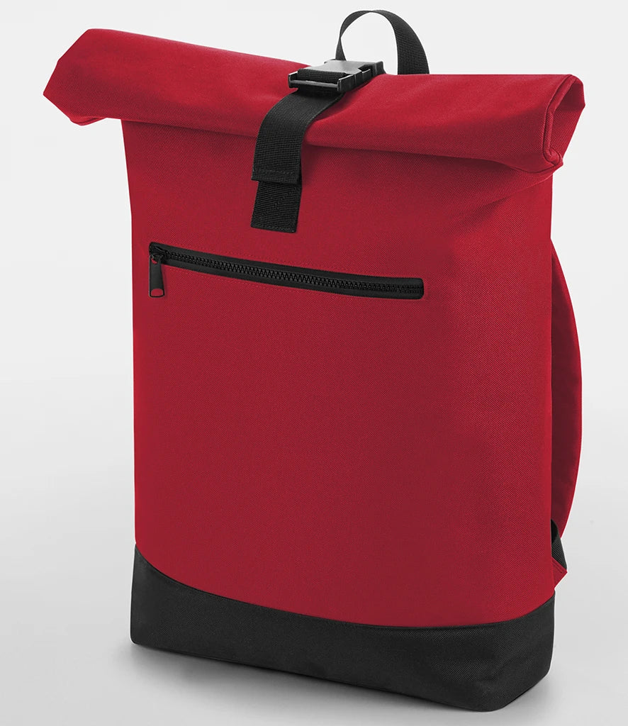 BagBase Roll-Top Backpack — Classic Red