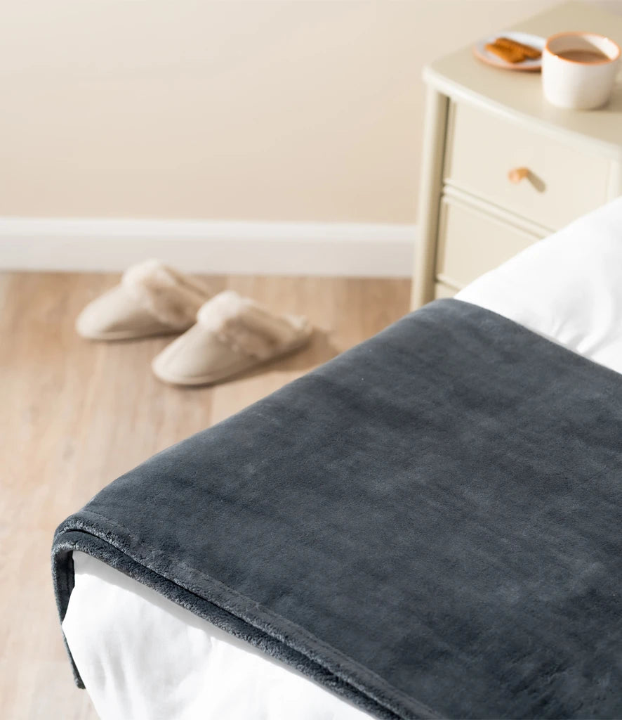 Brand Lab Extra Large Plush Fleece Blanket — Charcoal