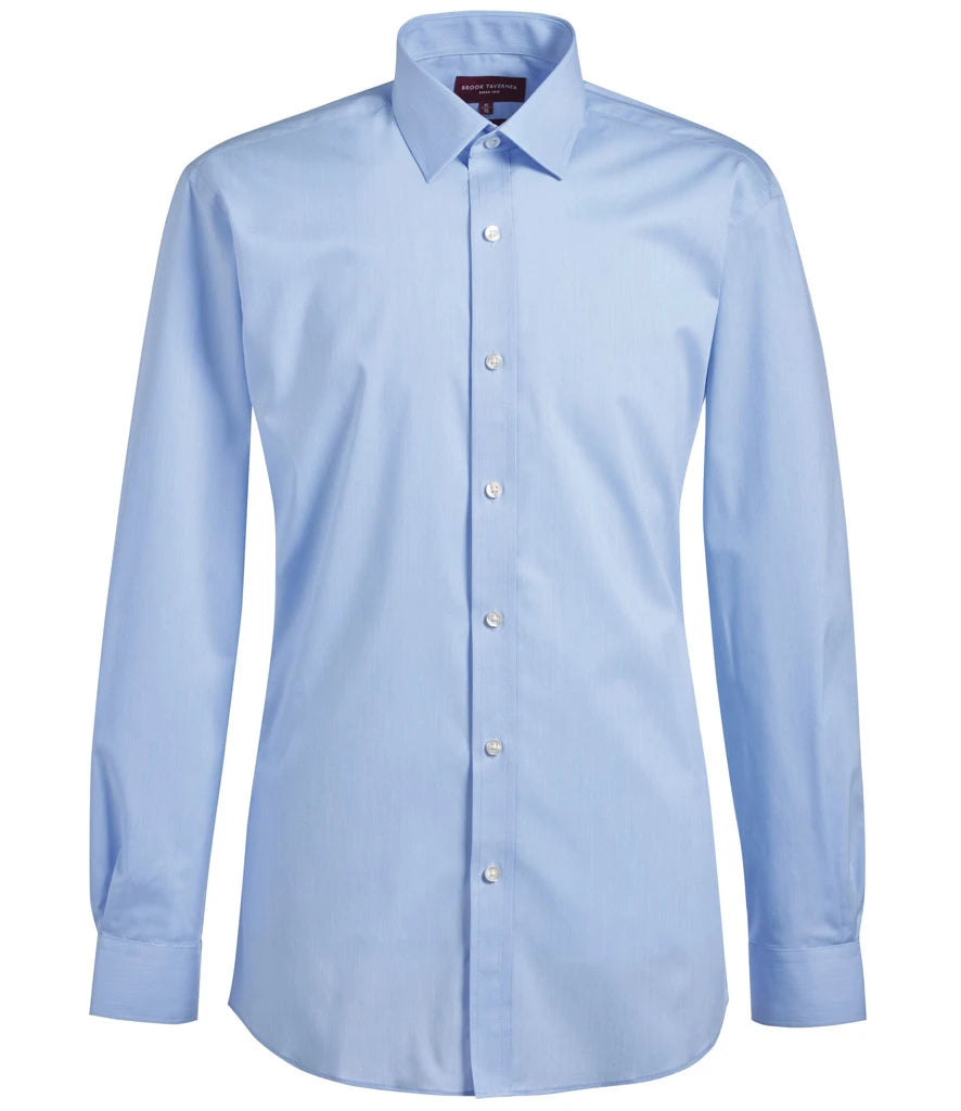 Brook Taverner Pisa Long Sleeve Slim Fit Shirt — Sky Blue