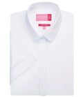 Brook Taverner Ladies Soave Short Sleeve Poplin Shirt — White