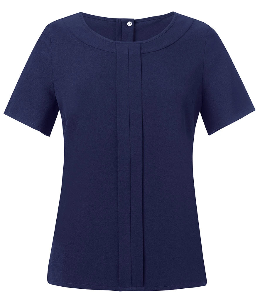 Brook Taverner Ladies Verona Short Sleeve Shirt — Navy