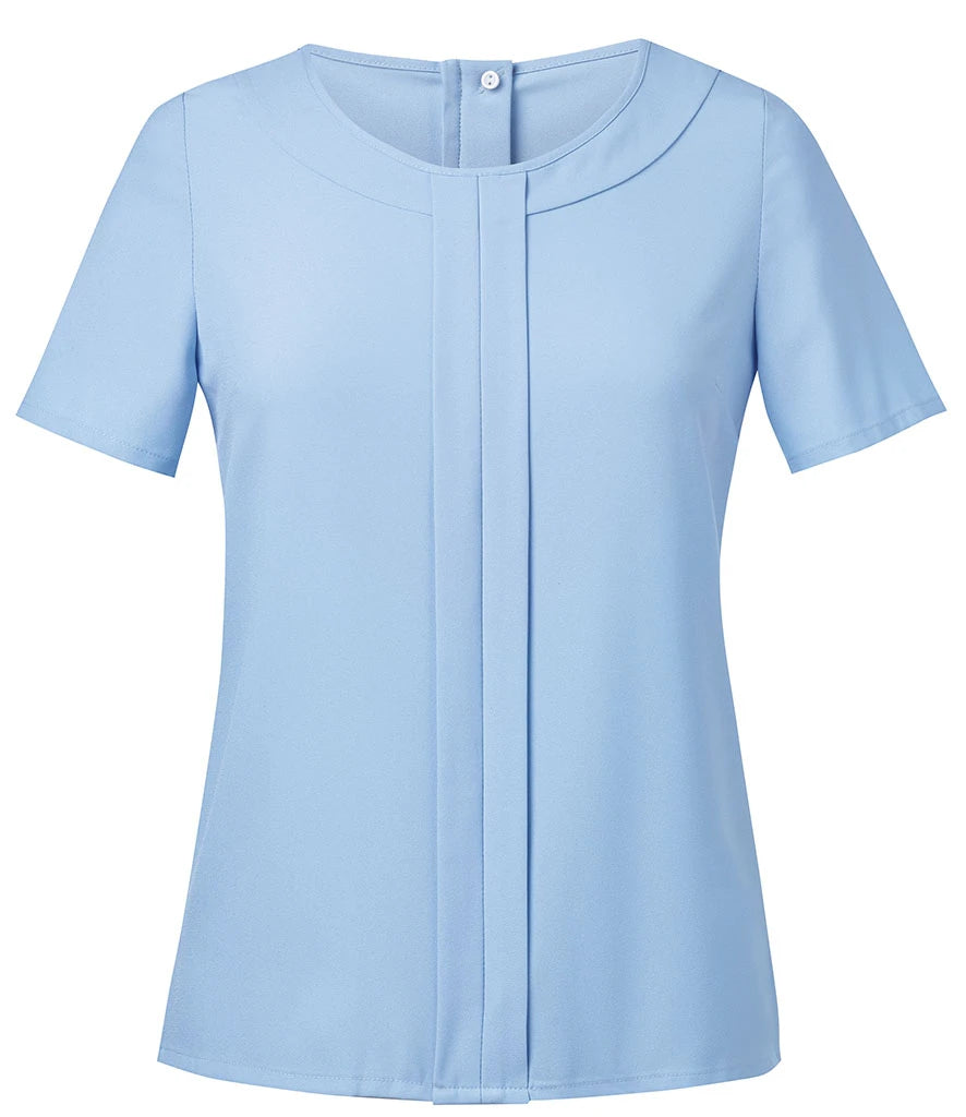 Brook Taverner Ladies Verona Short Sleeve Shirt — Sky Blue