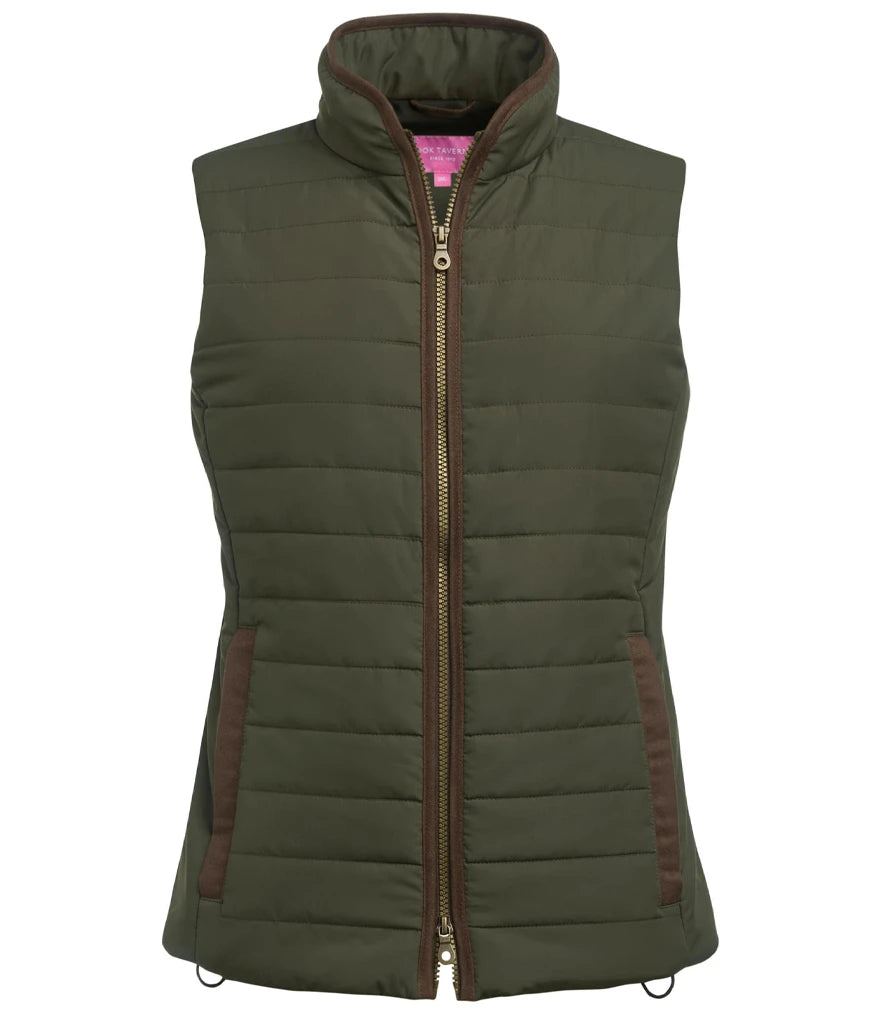 Brook Taverner Ladies Madison Quilted Gilet — Olive Green