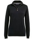 Brook Taverner Ladies Taylor 1/4 Zip Jumper — Black