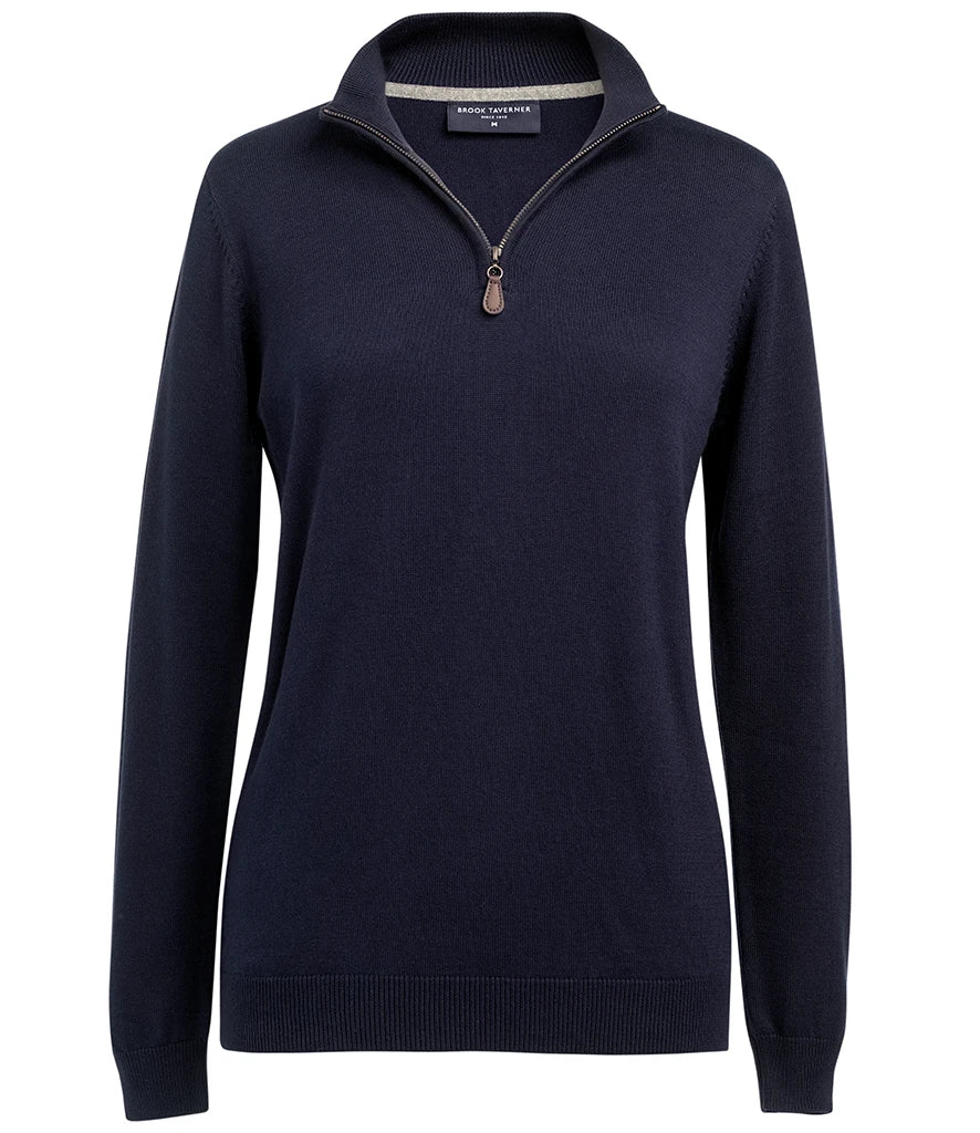 Brook Taverner Ladies Taylor 1/4 Zip Jumper — Navy