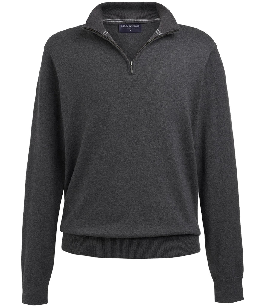 Brook Taverner Copenhagen 1/4 Zip Jumper — Charcoal