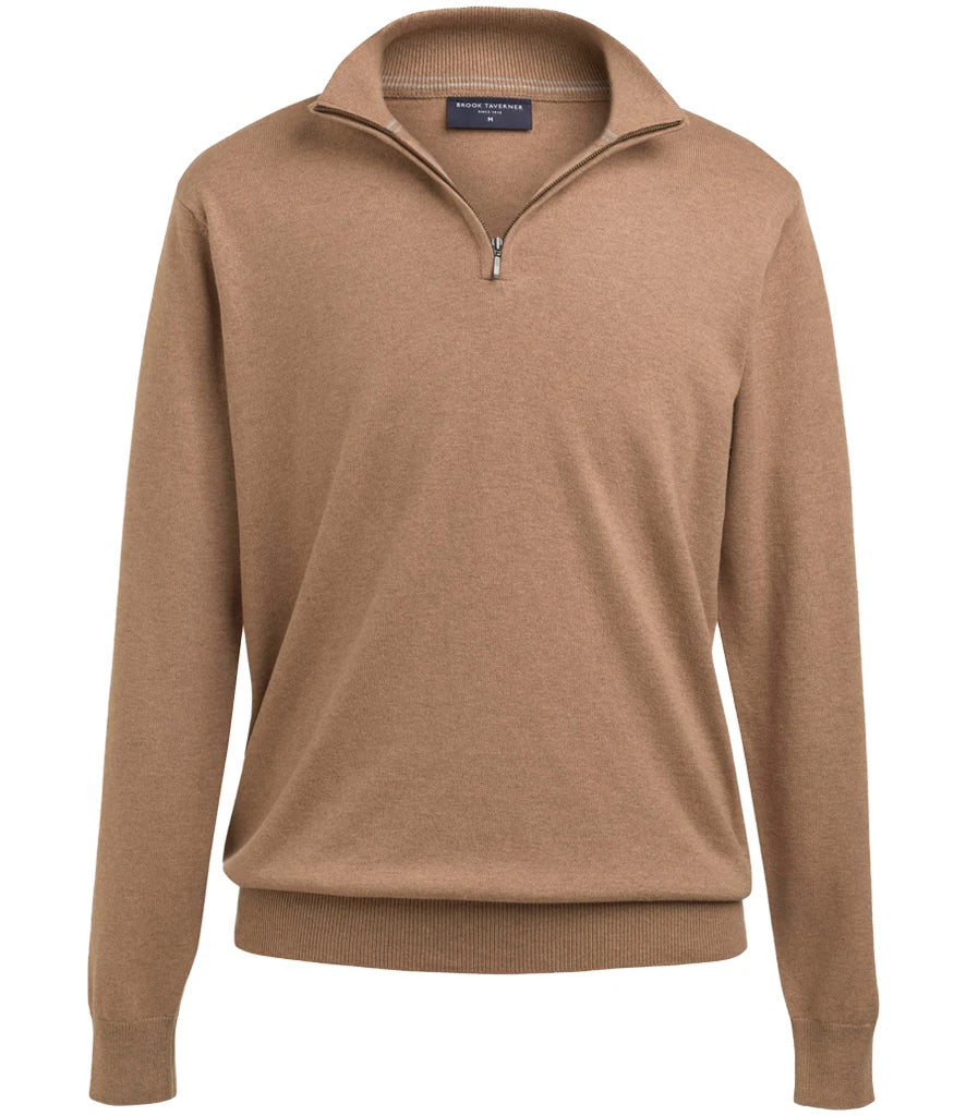 Brook Taverner Copenhagen 1/4 Zip Jumper — Oatmeal
