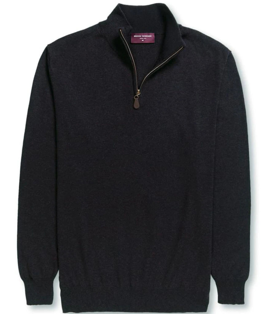 Brook Taverner Dallas 1/4 Zip Jumper — Black