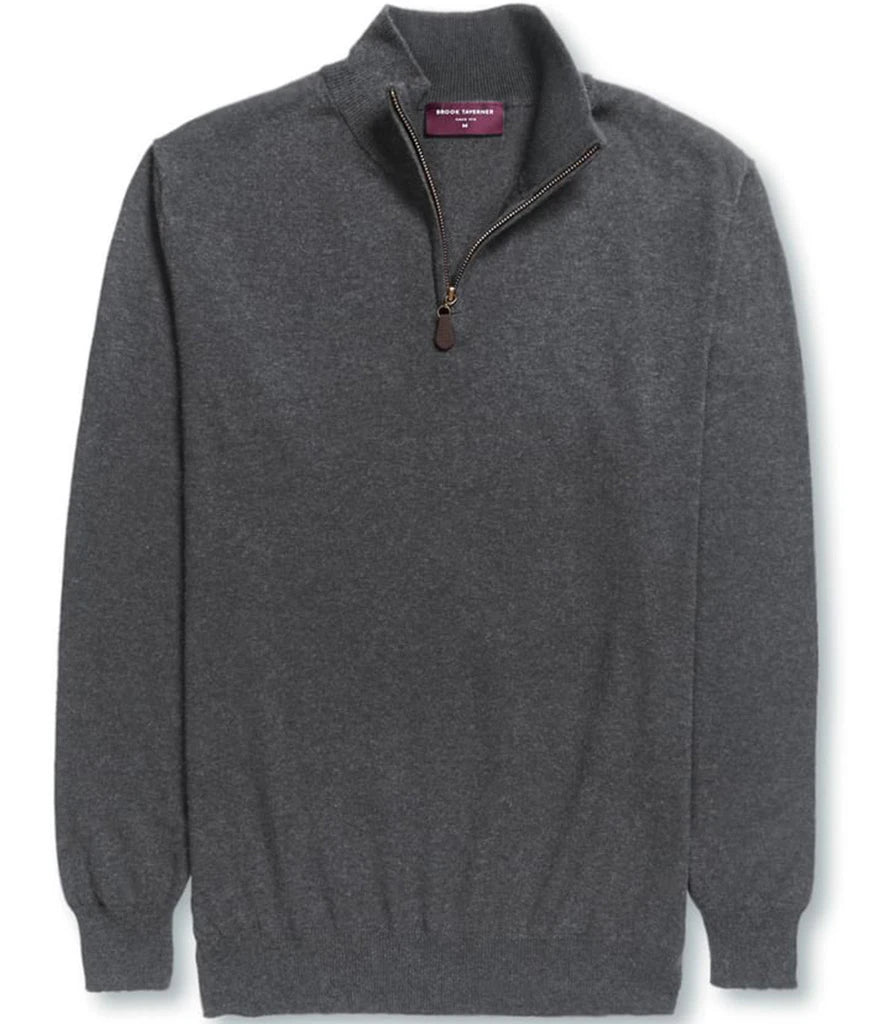 Brook Taverner Dallas 1/4 Zip Jumper — Charcoal
